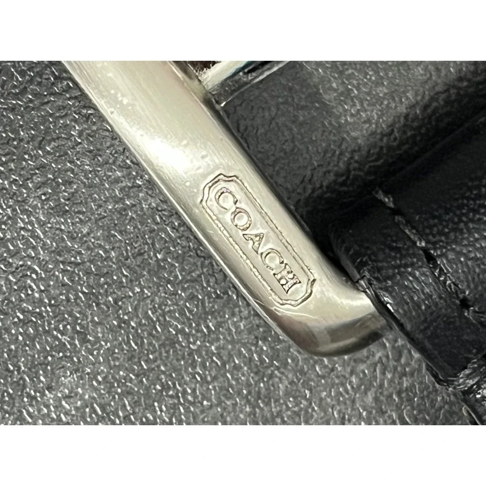 Coach Leather Belt Mens Black Silver Tone Buckle